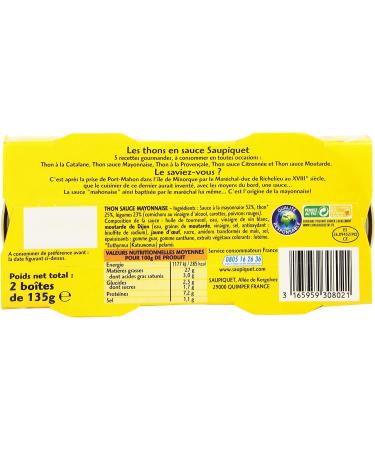 Saupiquet Tuna Mayonnaise 2 x 135 g - Buy Online on GoSupps.com