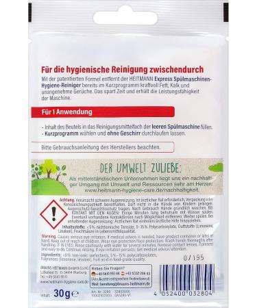 Heitmann Express Dishwasher Cleaner 30g | 3x Active Against Fat Lime & Odors | Time & Energy Saver - Buy Online on GoSupps.com