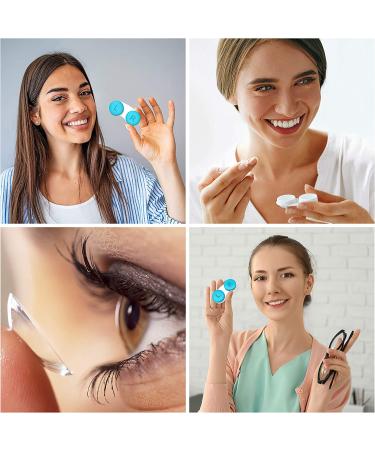CHATTAL 12 Pack Colorful Contact Lens Case - Leak Proof Compact Eye Contact Kit for Traveling (Yellow/Blue/Purple) - Buy Online on GoSupps.com