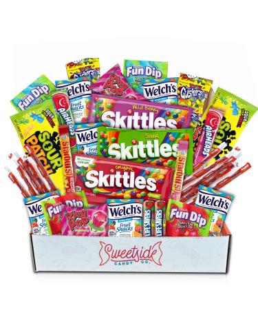 Candy Box Snack Box Variety Pack - Care Package Food Gift Baskets for Women and Men - Birthday Box, Movie Night, Inmate Care Packages - Snack Boxes for Adults and Kids - Crave Box Care Package, 41 pcs