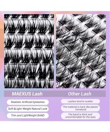 MAEXUS Lash Clusters DIY Eyelash Extensions - 120 Natural Look C D Curl Wispy Lashes (0.07D 8-16mm MIX) for Mega Volume - Buy Online on GoSupps.com