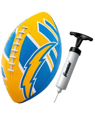 Franklin Sports NFL Team Footballs - Rubber Youth Mini Footballs for All NFL Teams - Kids Junior 8.5" Football + Air Pump Sets - Official NFL Licensed Footballs Los Angeles Chargers