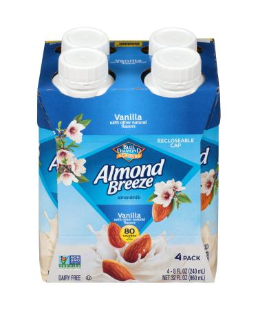 Almond Breeze Dairy Free Almondmilk, Vanilla, 8 Ounce (Pack of 4) Vanilla 8 Fl Oz (Pack of 4)