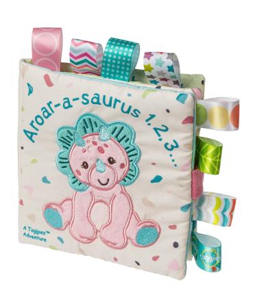Taggies Soft Cloth Book with Crinkle Paper & Squeaker  6 x 6-Inches  Aroar-a-Saurus