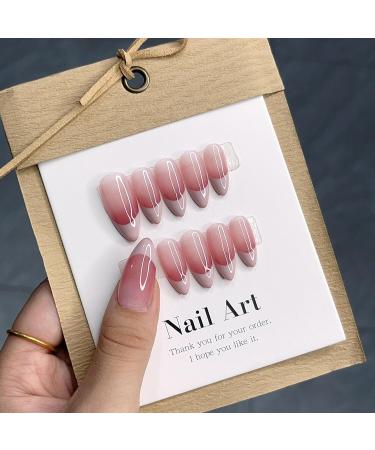 French Almond Ombre Handmade Press On Nails Long Acrylic False Nail Tips InNail enhancement false nails (Color : XS) - Buy Online on GoSupps.com