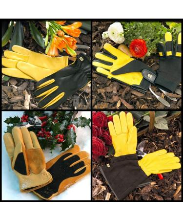 Gold Leaf DRY TOUCH Deluxe Leather Gardening Gloves - Gents Size - Comfortable & Durable - Perfect Gift - Buy Online on GoSupps.com