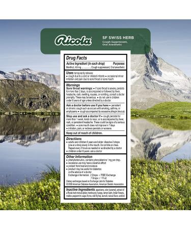 Ricola Sugar Free Swiss Herb Cough Suppressant Throat Drops - 19 Count (Pack of 3) | Naturally Soothing Relief - Buy Online on GoSupps.com