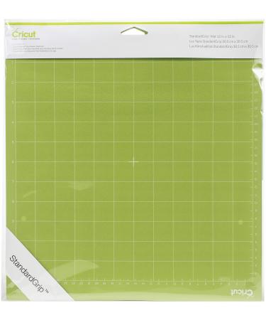 Cricut StandardGrip Machine Mats 12in x 12in, Reusable Cutting Mats for Crafts with Protective Film,Use with Cardstock, Iron On, Vinyl and More, Compatible with Cricut Explore & Maker (2 Count) ,Green 12"x12", 2 Mats Standard grip 12"x12"