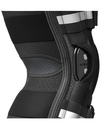 NEENCA Professional Adjustable Hinged Knee Brace for Pain Relief - XL Black - Buy Online on GoSupps.com