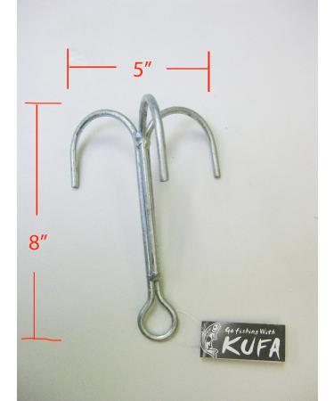 KUFA Galvanized Steel Grapple Hooks, 8" H x 5" W