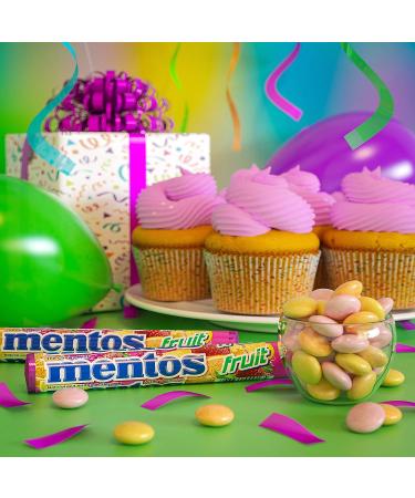 Mentos Fruit Chewy Candy Roll - Non-Melting Bulk Pack of 15 Rolls for Holiday, Party, Office - 14 Pieces per Roll - Buy Online on GoSupps.com
