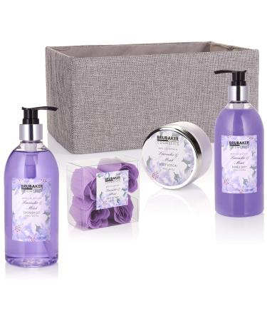 BRUBAKER Lavender Mint Bath & Shower Set - 12-Piece Gift Set in Decorative Jute Box | International Shipping Available - Buy Online on GoSupps.com