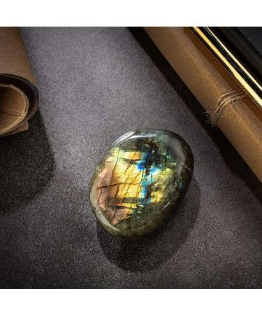 KALIFANO Labradorite Palm Stone: Healing & Calming Reiki Crystal for Cleansing and Protection - High Energy Labradorite with Info Card - Family Owned - Buy Online on GoSupps.com