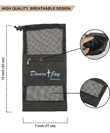 DanceJoy Women's Mesh Pointe Shoe Bag - Ideal Ballet Dance Accessory Bag in Black - Buy Online on GoSupps.com