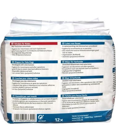 Buy Male Dog Diapers S-M (30-46 cm) - 12 Pcs Pack of 2 | International Shipping - Buy Online on GoSupps.com