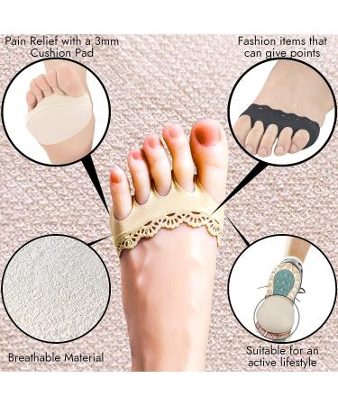 Marron Smith Women Metatarsal Pads & Ball of Foot Cushions Lace Socks 2 Pairs (Beige) - Buy Online on GoSupps.com