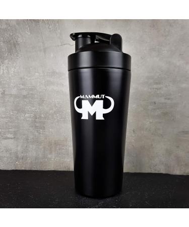 Mammut Nutrition Stainless Steel Protein Shaker with Sieve & Spiral Ball - Black | Optimized for Mixing & International Shipping - Buy Online on GoSupps.com