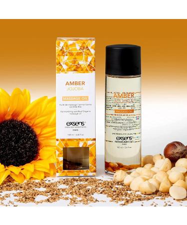 EXSENS Amber Jojoba Crystal Infused Body Oil - Organic Vegan Paraben Free Moisturizer for Skin & Hair (100ml - Buy Online on GoSupps.com