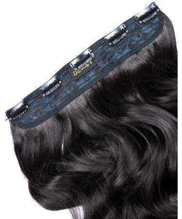180g BOMBSHELL HAIR EXTENSIONS 24" 5 Clips Curly One Piece Half Head Clip On Hair Extensions Wig(M02 NATURAL BLACK) - Buy Online on GoSupps.com