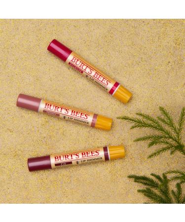 Burt's Bees Kissable Color Holiday Gift Set - 3 Lip Shimmers in Gift Box | Warm Collection - Peony Fig & Rhubarb - International Shipping Available - Buy Online on GoSupps.com