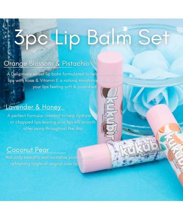 kukubird Hydrating Non-Sticky Flavoured 3pc Lipbalm Set For Dry Lips Long Lasting Moisturizing Lip Blams-Tropical - Buy Online on GoSupps.com