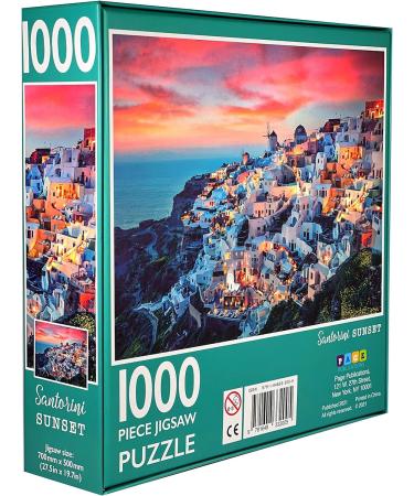 Santorini Sunset Jigsaw Puzzle 1000 Pieces by Page Publications - Fun for Adults, Teens, and Kids - Buy Online on GoSupps.com