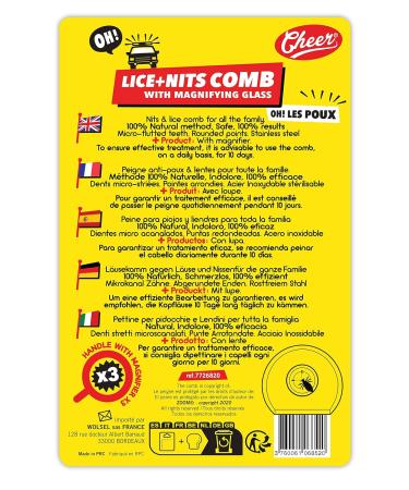 OH! LE POUX Patented Stainless Steel Lice & Nit Comb with Magnifying Glass - Effective & Durable Solution for Lice Removal - Buy Online on GoSupps.com