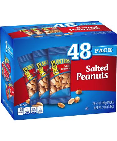 PLANTERS Salted Peanuts 1 oz. Bags (48 Pack) - Sea Salt Snack Size Peanuts - Convenient Kosher Snacking On the Go - Buy Online on GoSupps.com