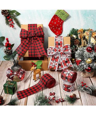 Christmas Buffalo Plaid Ribbon 3 Rolls 6.56Yards x 2.5 Inch Burlap Wired Edge Plaid Ribbon Fabric Craft Ribbon for Gift Wrapping DIY Crafts Christmas Decorations Floral Bows Wreath - Buy Online on GoSupps.com