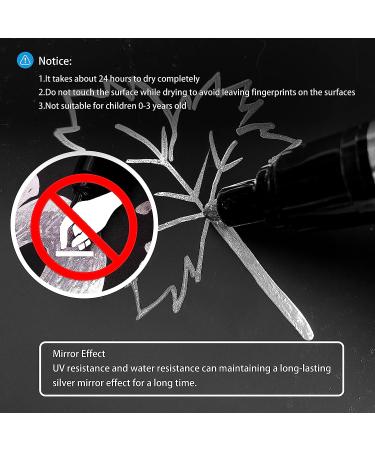 3Pcs Silver Liquid Mirror Chrome Markers Set - Permanent Reflective Paint Pens for Art, Car DIY, Model Repair - 0.7mm, 1mm & 3mm - Buy Online on GoSupps.com