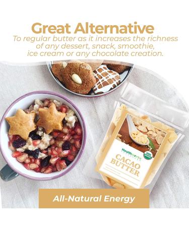Healthworks Organic Cacao Butter 16oz - Unrefined, Non-Deodorized from Peru | Keto, Vegan, Non-GMO | Antioxidant Superfood - Buy Online on GoSupps.com