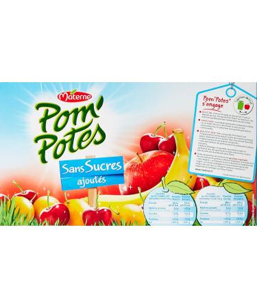 Pom'Potes Fruit Specialties without Added Sugar Apple/Cherry Apple/Mirabelle Apple/Banana Apple 12 x 90 g - Pack of 3 - Buy Online on GoSupps.com