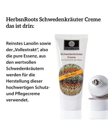 Swedish Herbs Cream Balm | Cortisone-Free | Soothes Dry Skin & Wounds | Herbsnroots 100ml - Buy Online on GoSupps.com