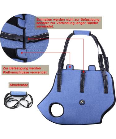 COODEO XL Dog Harness - Padded Breathable Support & Rehabilitation Belt for Pets with Joint Injuries | Adjustable Lifting Straps (Blue) - Buy Online on GoSupps.com