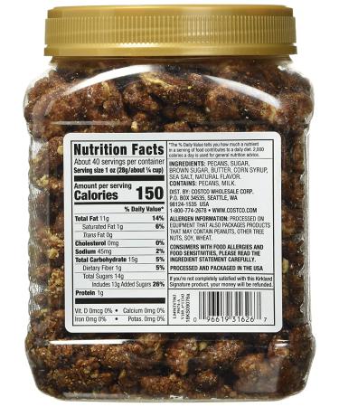 KIRKLAND SIGNATURE Praline Pecans 2.5lb - Delicious Praline Flavor - 2.5 Pound Pack - High Quality Snack - Buy Online on GoSupps.com