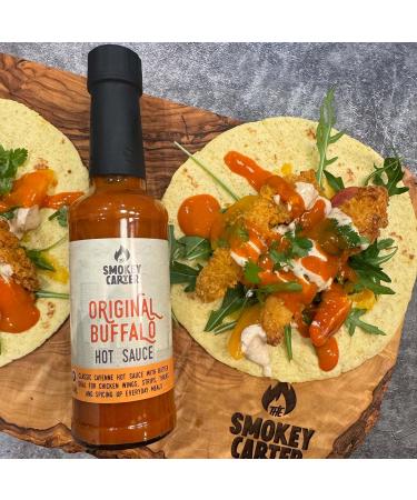 Original Buffalo Hot Sauce | The Smokey Carter | Made with aged cayenne pepper and real butter | Hot Sauce for chicken wings - Buy Online on GoSupps.com