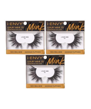 i-ENVY Luxury Mink Collection False Eyelashes 100% Real Mink Glamorous Eye Look Lashes Maximum Fluffiness 3D Multi-Curl Angle (3 Pack) - Buy Online on GoSupps.com