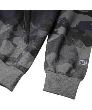 Champion Men's Big and Tall Full Zip Hoodie - X-Large Tall Slate Camo | Classic Embroidered Logo - Buy Online on GoSupps.com