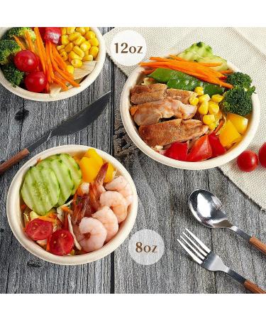 150 Pack 8 oz Compostable Paper Bowls - Biodegradable Sugarcane Bowls for Ice Cream, Desserts, Pet Food - 8oz Disposable Soup Bowls - Buy Online on GoSupps.com
