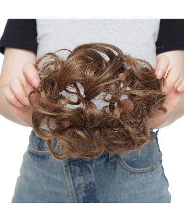 Light Brown Updo Ponytail Hair Extensions - Messy Scrunchies Bun for Women - Curly Wavy Hairpieces & Accessories - 25g - Buy Online on GoSupps.com