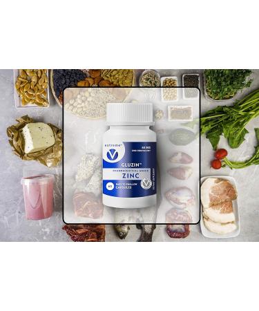 Gluzin 25MG Pharmaceutical Grade Zinc Capsules - Vegan Friendly (120 Vegetarian Capsules) - Buy Online on GoSupps.com