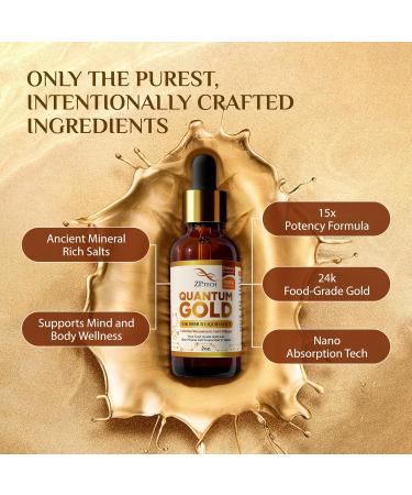 Quantum Gold Liquid Ormus Monoatomic Gold Elixir 24K | Colloidal Gold & Liquid Gold Ormus Supplement for for Pineal Gland Activation, Lucid Dreaming & Higher Energy Alignment (2oz.) - Buy Online on GoSupps.com
