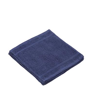 Linteum Textile (12-Pack 13x13 in Navy Blue) WASHCLOTHS Face Towels 100% Soft Cotton
