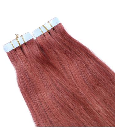 Buy #14 Red Tape-In Hair Extensions | 40cm 100% Remy Real Hair | 60 Tresses - Novon Hair Extensions - Buy Online on GoSupps.com