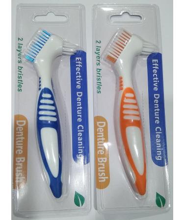 Gus Craft 4-Pack Denture Cleaning Brush Set - Premium Hygiene Denture Cleaner with Multi-Layered Bristles & Ergonomic Handle (Multiple Colors) - Buy Online on GoSupps.com
