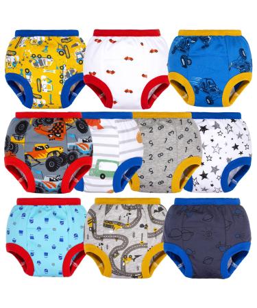 BIG ELEPHANT Toddler Potty Training Pants Baby Boys Underwear, 3T Car Group 3T (10 Count)