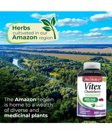 FITO MEDIC'S Lab Vitex Supplement for Women - Menopause Support - 820mg - 360 Gel Caps - Buy Online on GoSupps.com