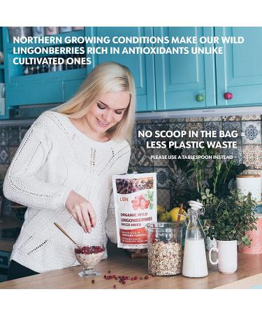 LOOV Organic Wild Lingonberries - No Added Sugar - 4 oz Freeze Dried Whole Fruit - Wild-Crafted from European Forests - Raw & Non-GMO - Buy Online on GoSupps.com
