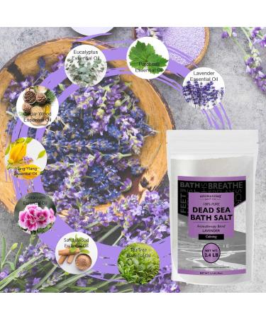 Lavender Essential Oil Dead Sea Salt - 2.43 LB Spa Bath Salt for Body Wash & Scrub - Soothes Tired Muscles & Skin Issues - 100% Natural - Buy Online on GoSupps.com