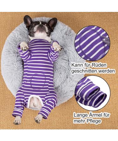 Axcimond Long-Sleeved Dog Body - Post-Op Wound Protection for Small & Medium Dogs | Anti-Leak Pajama Suit - Purple - Buy Online on GoSupps.com